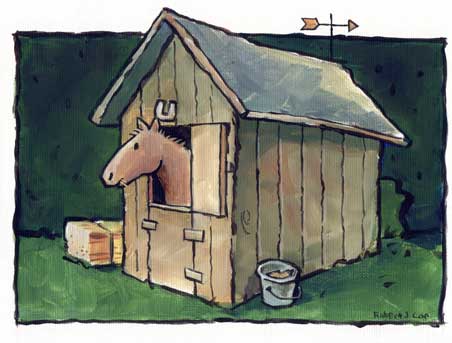 Horse in a Stall Painting